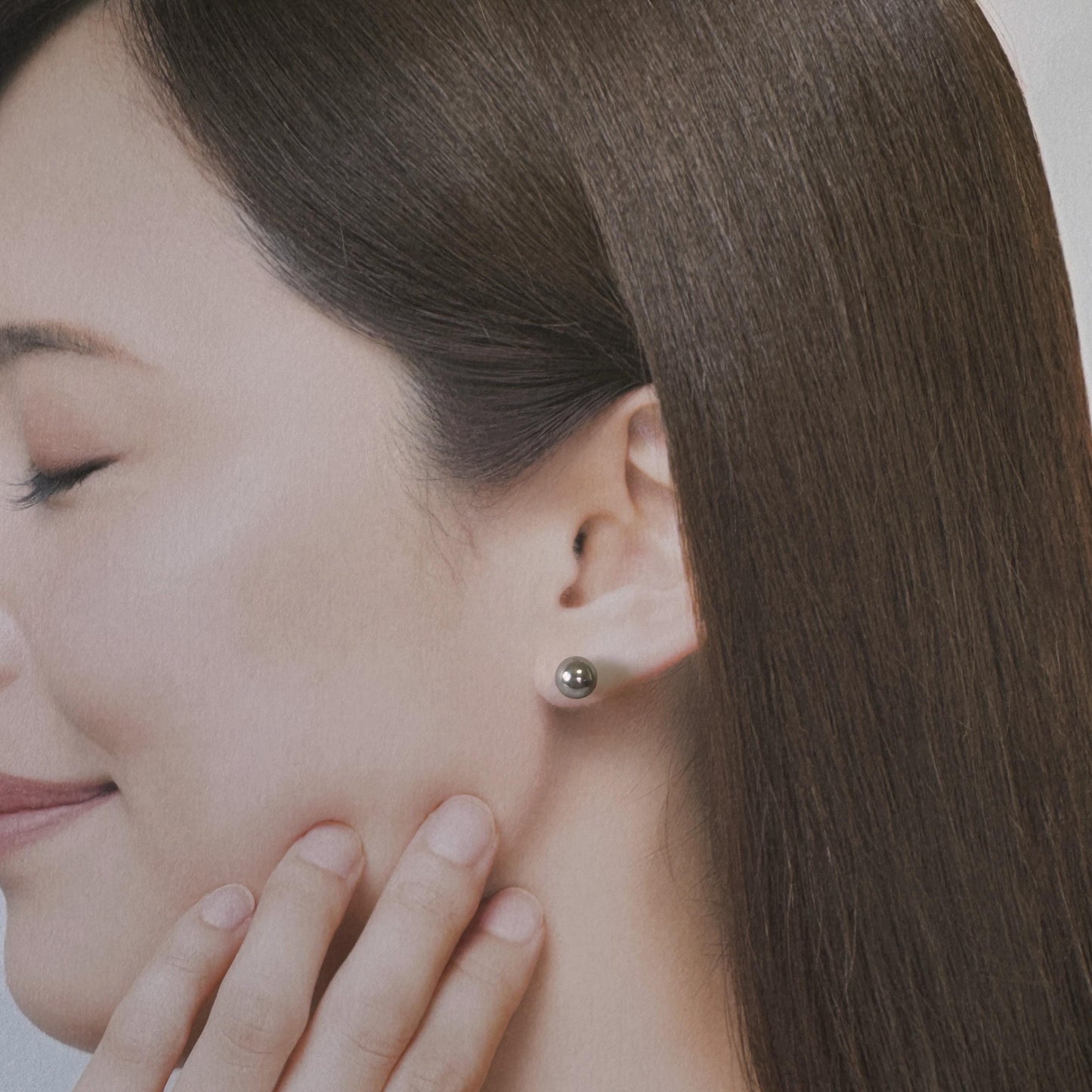 Japanese Akoya Pearl Stud Earrings, Natural Blue/Silver (7mm, Silver925 Posts, Saltwater Cultured)
