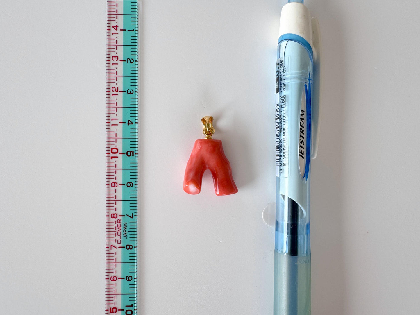 Natural Momo Coral Branch Pendant: Gold-Plated Silver Bail, 18mm