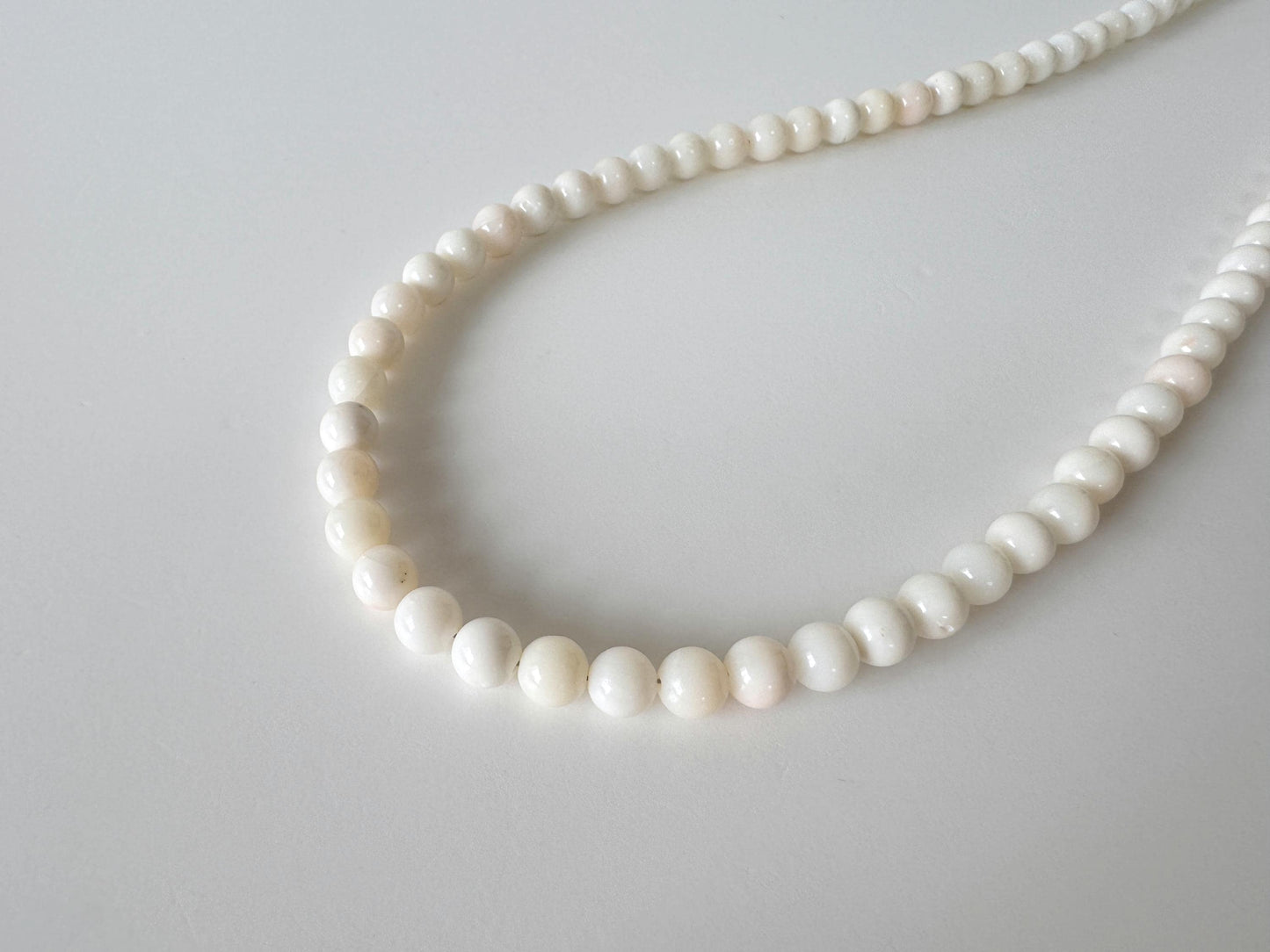Natural Coral Strand Round Beads: White Coral, 5-6mm, 42cm Length | Genuine, Craft Supplies, Jewelry Making
