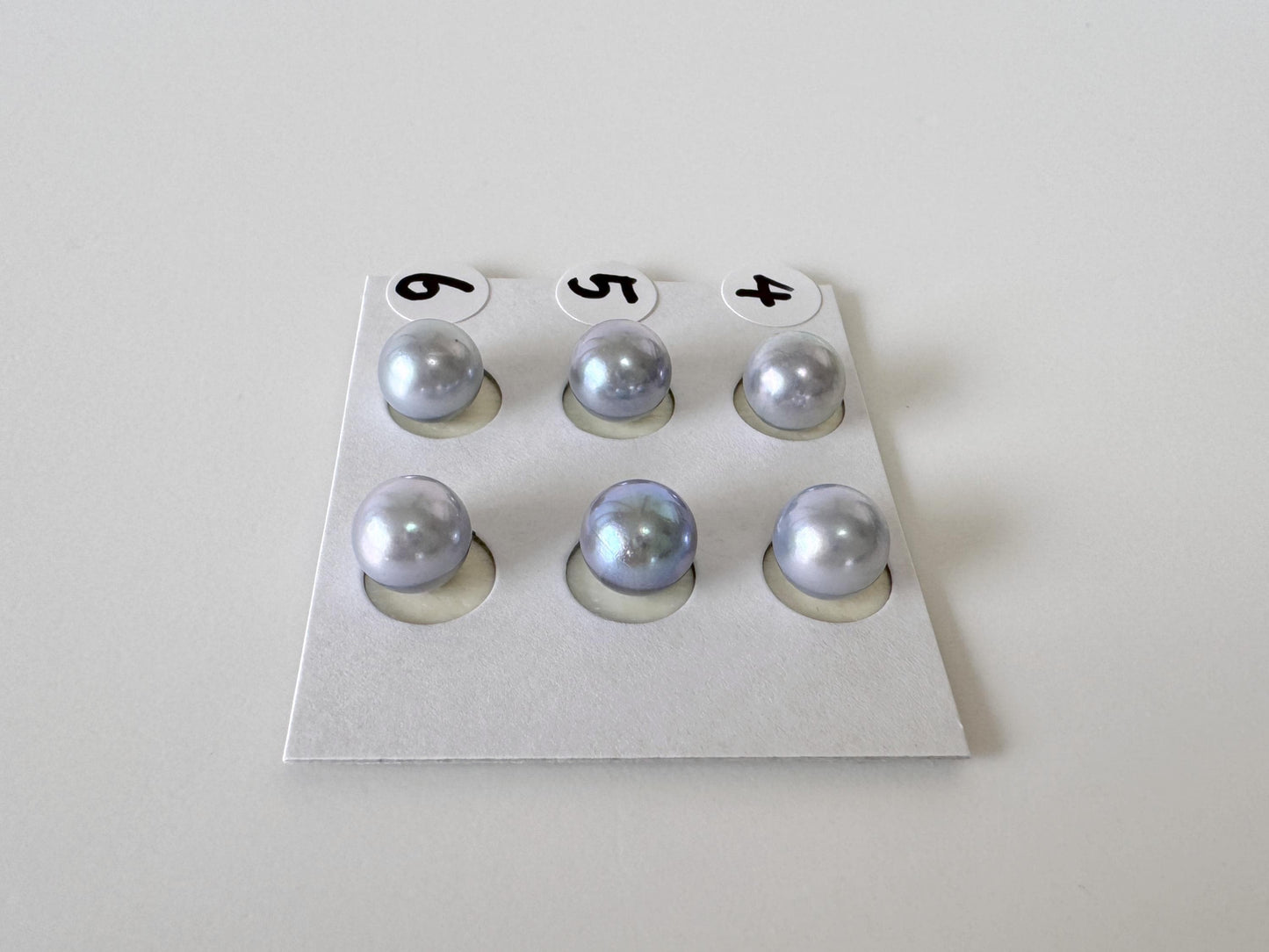 Japanese Blue/Silver (Treated) Akoya Pearl 7-7.5mm, Half-Drilled loose, Price per pair, Salt water pearl