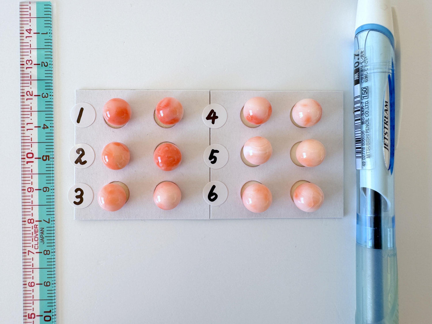 Deep Sea Coral Beads Natural Loose Pair, Pink Orange Round (8.5-9mm, Half Drilled Hole, Jewelry Supplies)