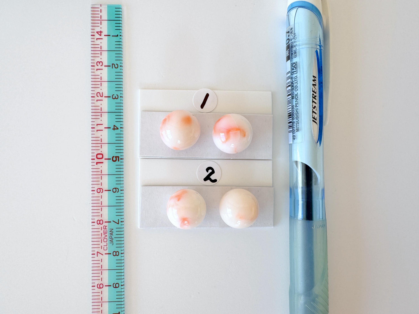 Deep Sea Coral Beads - Natural Round Coral Bead Pair 12mm for Jewelry Craft, Full Hole