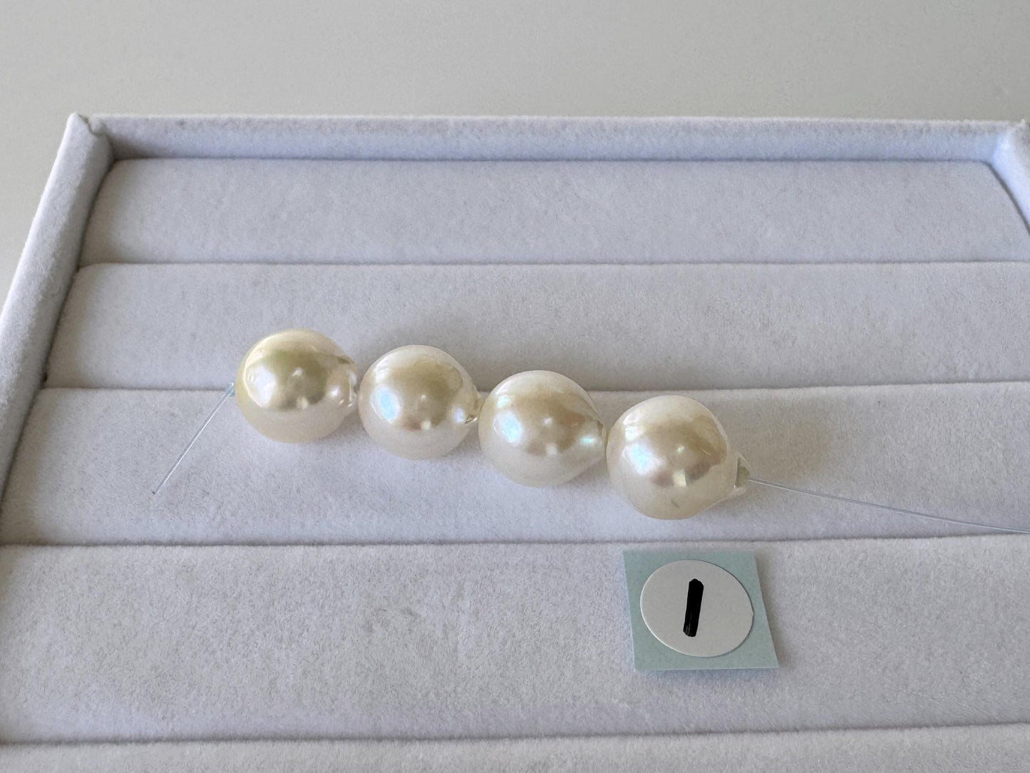Japanese Akoya Pearl Beads - Cream White Semi-Baroque, 9-9.5mm Mini Strand, 4 Pcs - Cultured Saltwater Pearls, Genuine Craft Supplies