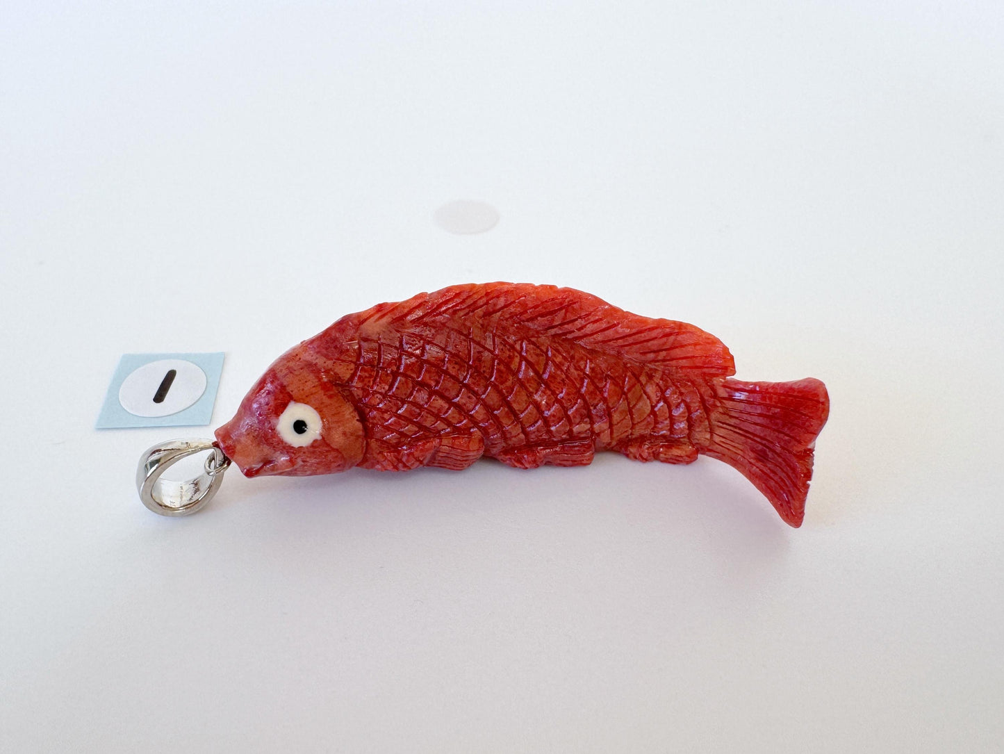 Sponge Coral Carp Pendant: 45-47mm Brass Bail