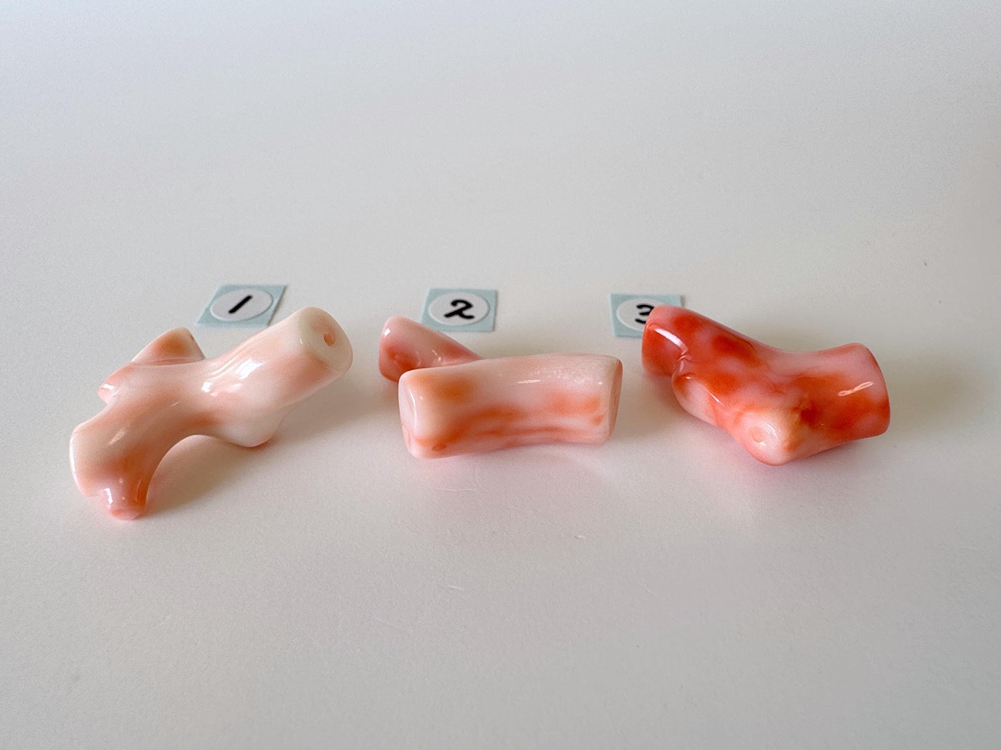 Natural Deep Sea Coral Branch Loose with Drilled Hole on top, Natural Pink/Orange color coral branch, for jewelry making, Price per piece