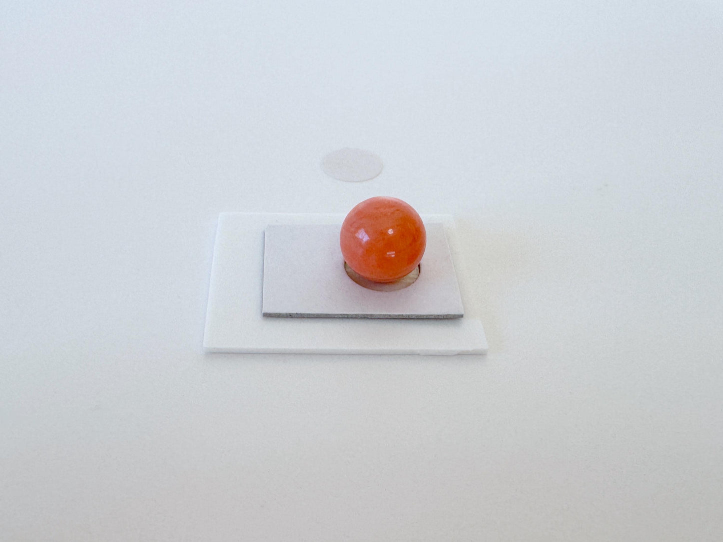 Natural Momo Coral Bead – 8.9mm Orange Round Gemstone Half Drilled for Jewelry Making