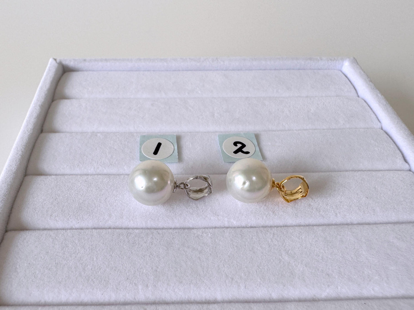 Japanese Natural Light Blue Color Akoya Pearl Pendant, 9.5mm, Silver 925 Bail, Genuine Akoya Pearl, Salt water cultured pearl