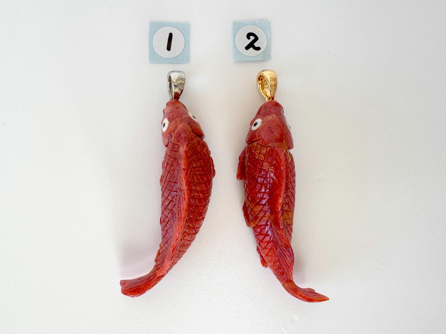 Sponge Coral Carp Pendant: 45-47mm Brass Bail