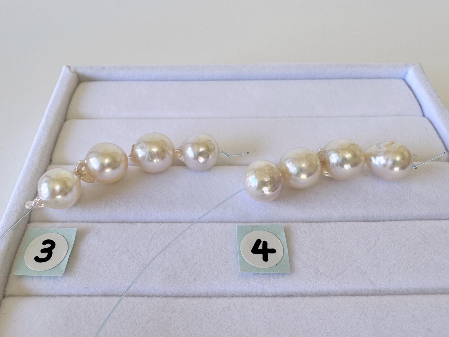 Akoya Pearl Beads - Japanese Cultured Baroque Pearls, 8.5-9mm Mini Strand of 4 Pieces - Saltwater Origin, Jewelry Making Supplies