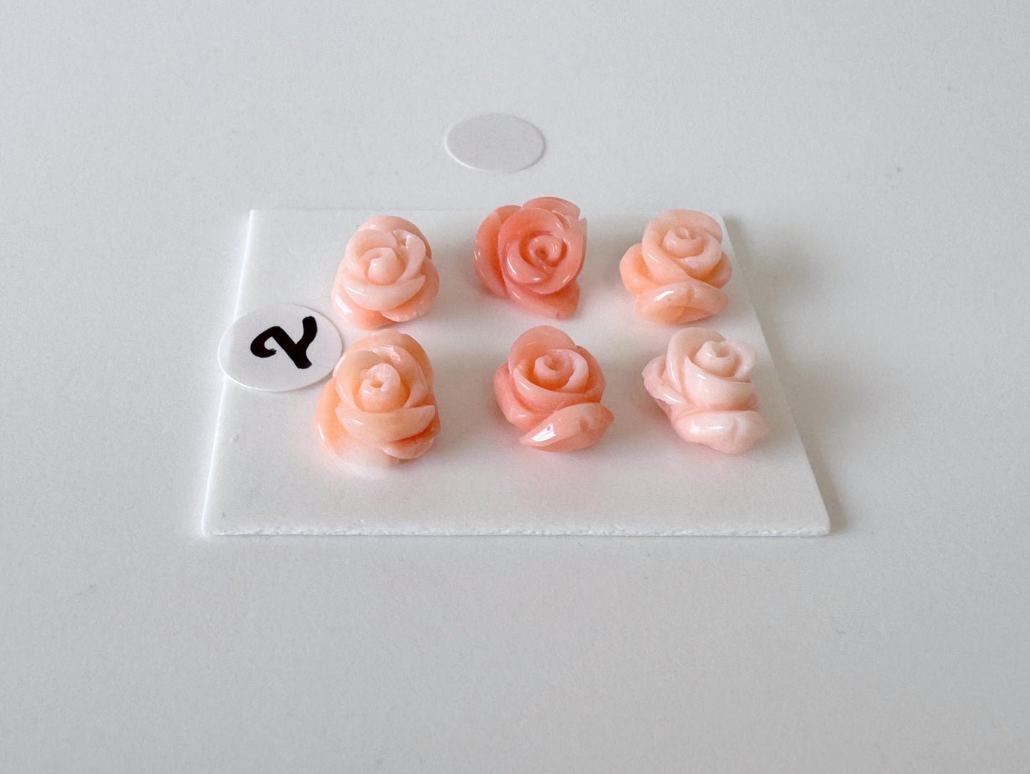 Pink Coral Rose Carvings Set: Deep Sea Jewelry Making (6pcs, 6.2-8.3mm), Value priced for reason