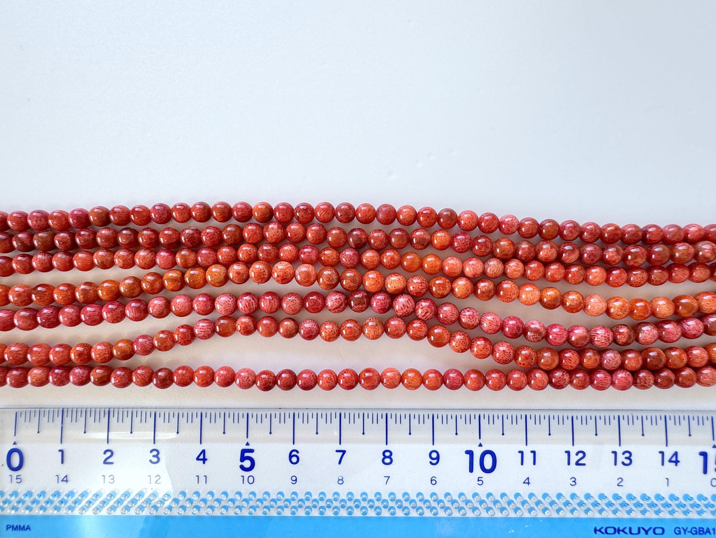 Sponge Coral Strand: 4.5-5mm Apple Coral Beads, 15.7", Bright red color