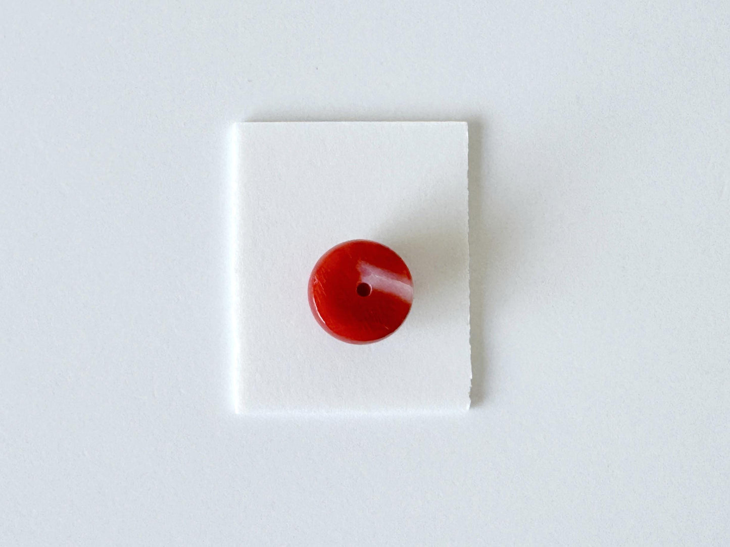 Japanese Red Coral | Aka Round Cabochon Loose | Natural Hue | 8.6Mm Back Hole | Jewelry Making