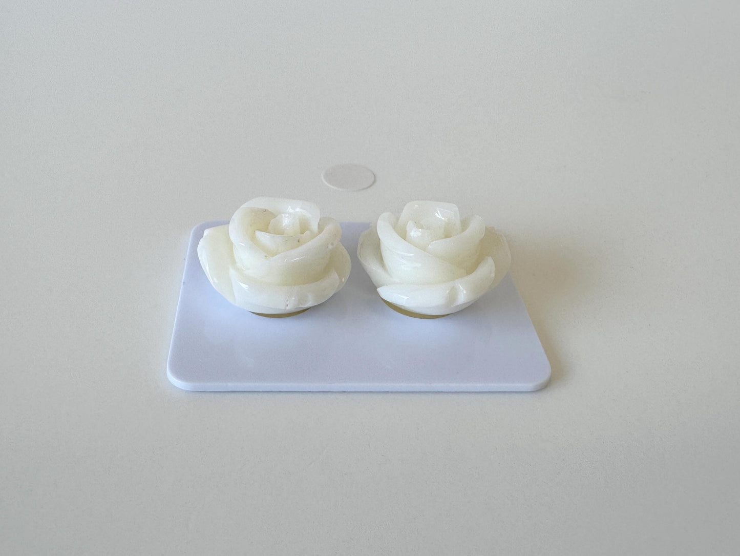 Natural White Coral Rose Loose Pair, 17mm, White Color Rose, Natural Color Coral Rose, Price per Pair, Genuine Precious Coral