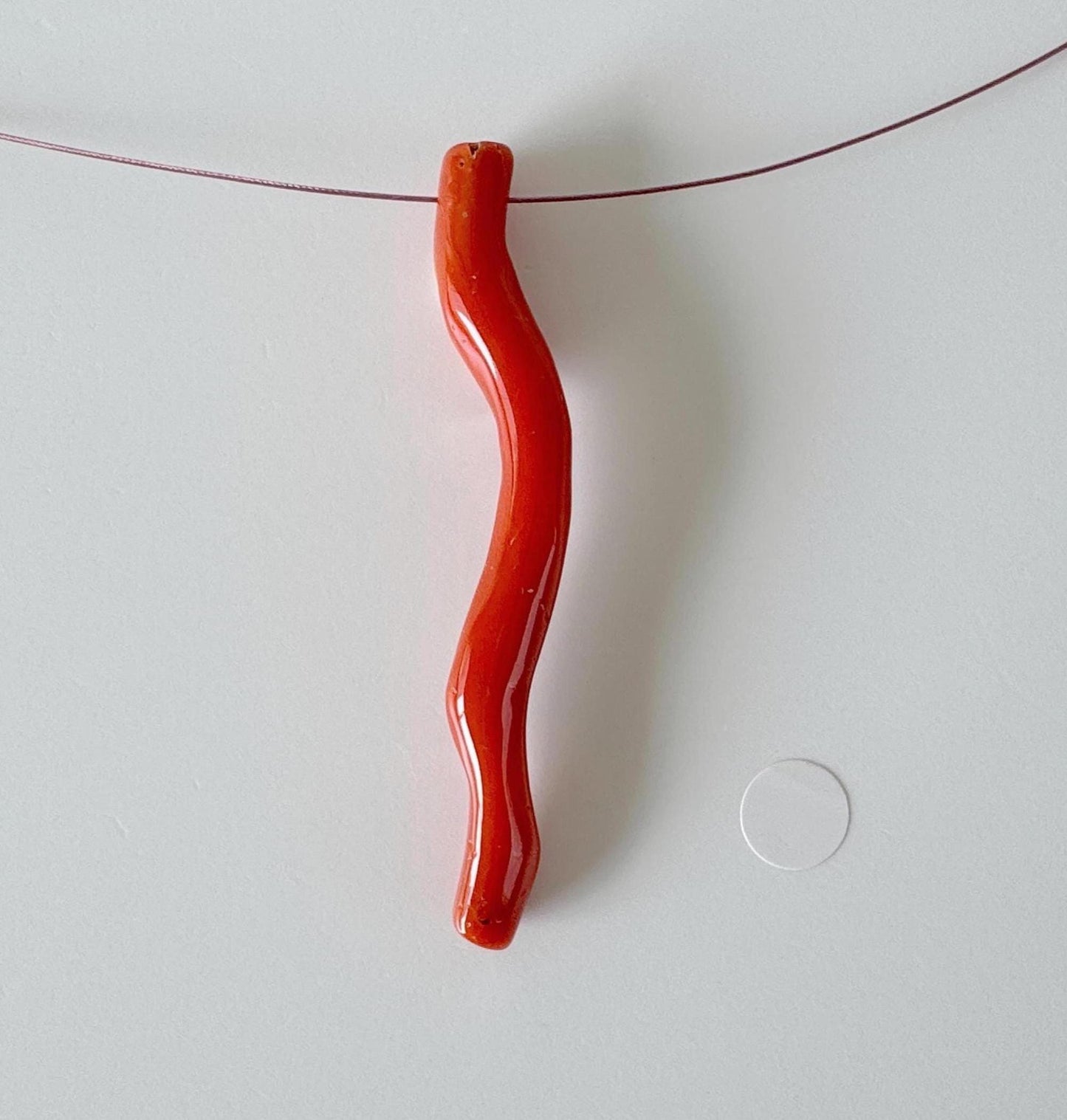 Japanese red(Aka) coral branch, 55mm, side full hole, natural red color coral for jewelry making