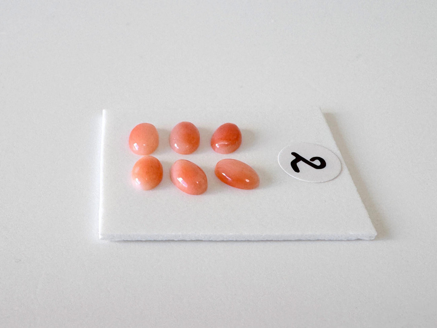 Deep Sea Coral Cabochons: Natural Pink Orange Oval - 6x4mm Gemstones, Set of 6, Jewelry Making Supplies