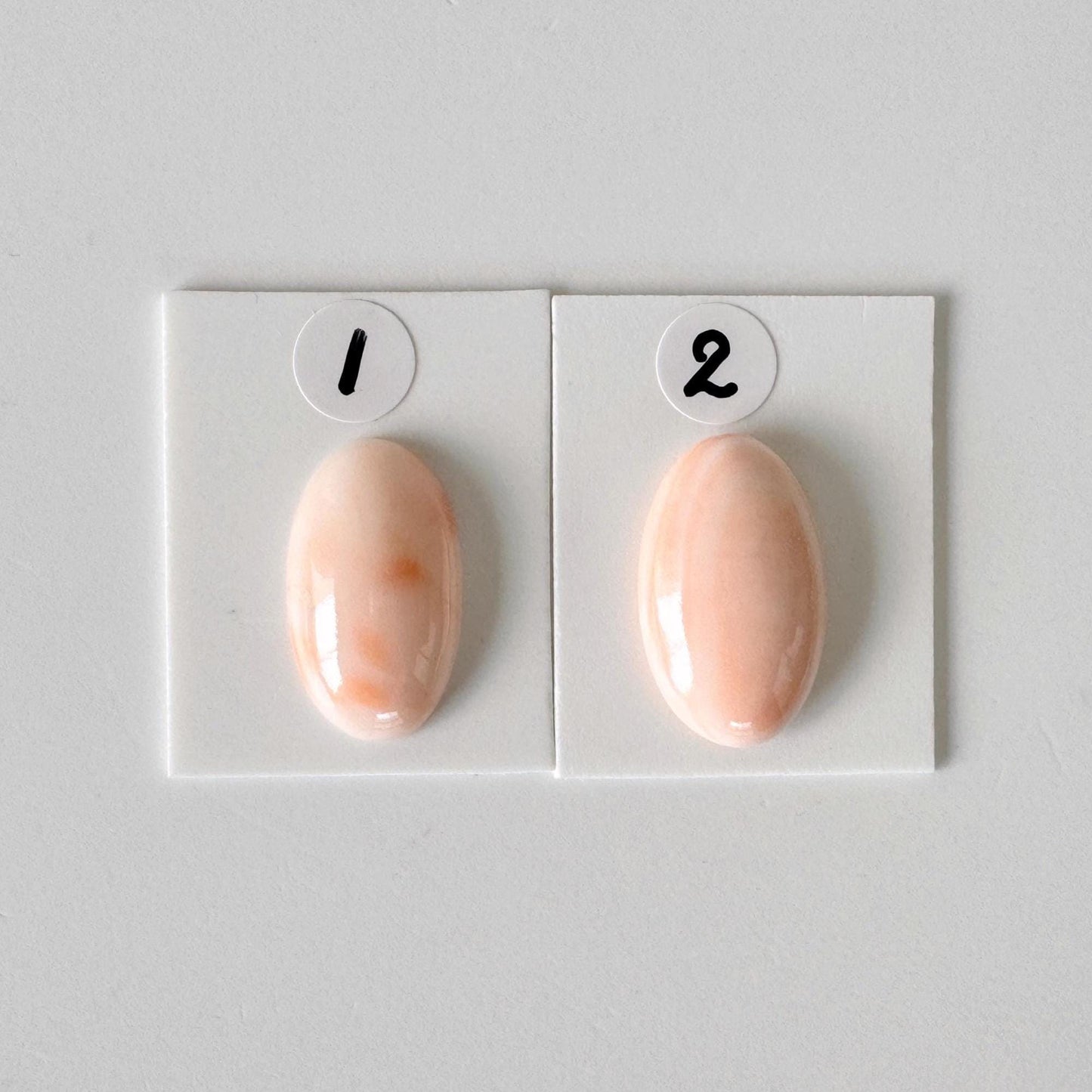 Deep Sea Coral Oval Cabochon: Pink White Natural Gemstone, Genuine Coral, Jewelry Supplies | 19.5x11.3mm, 20.3x12.1mm, Japan Made