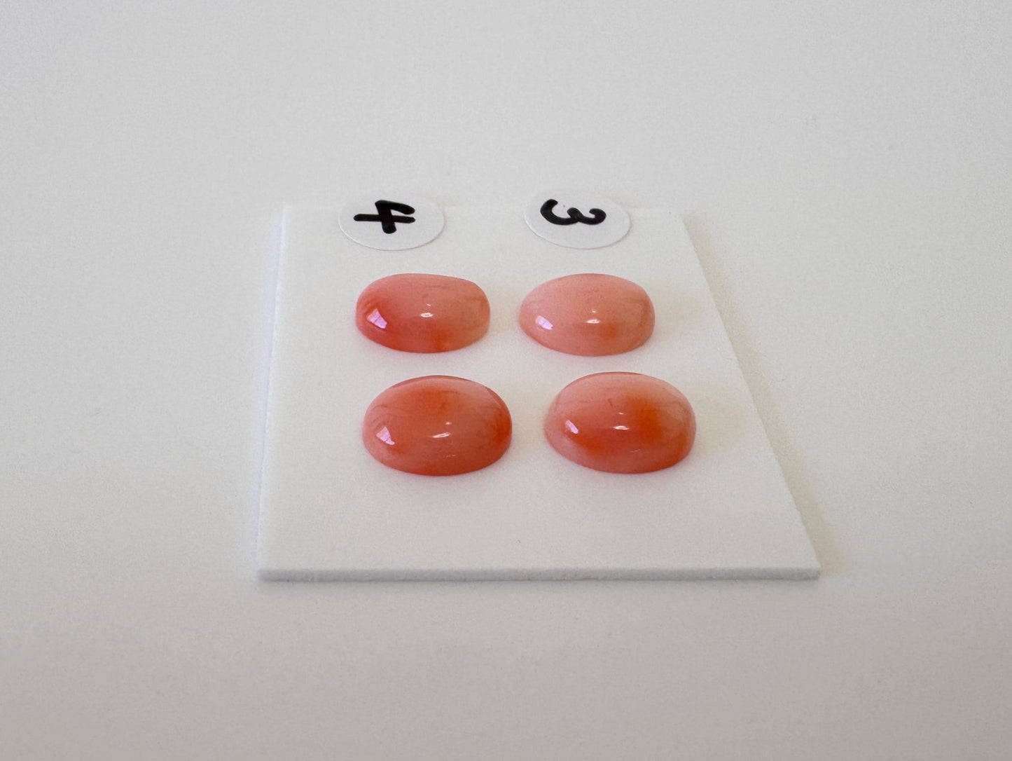 Deep Sea Coral Cabochons: Natural Orange Pink Oval Pair - Genuine Coral, 9x7mm Size, Jewelry Craft Supplies