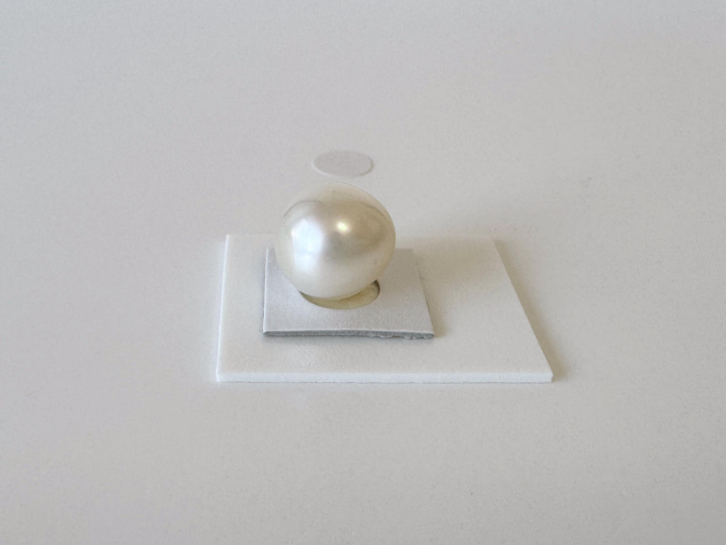 South sea pearl 11.8x10.6mm, Natural White Color, Half-Drilled Slightly pear shaped loose, unused vintage, Salt water pearl