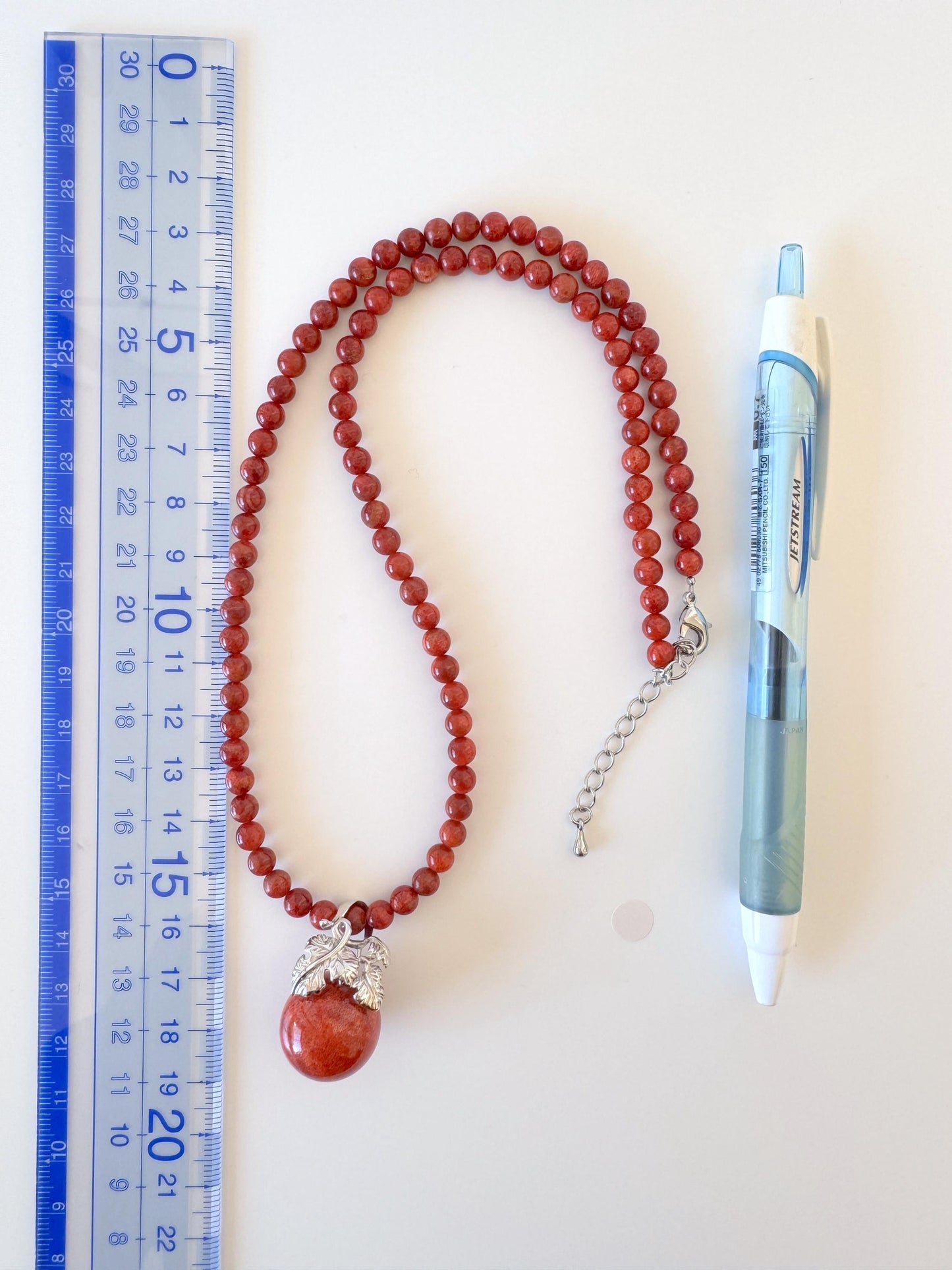 Sponge Coral Necklace with silver925 pendant, Brass Hook & Adjuster