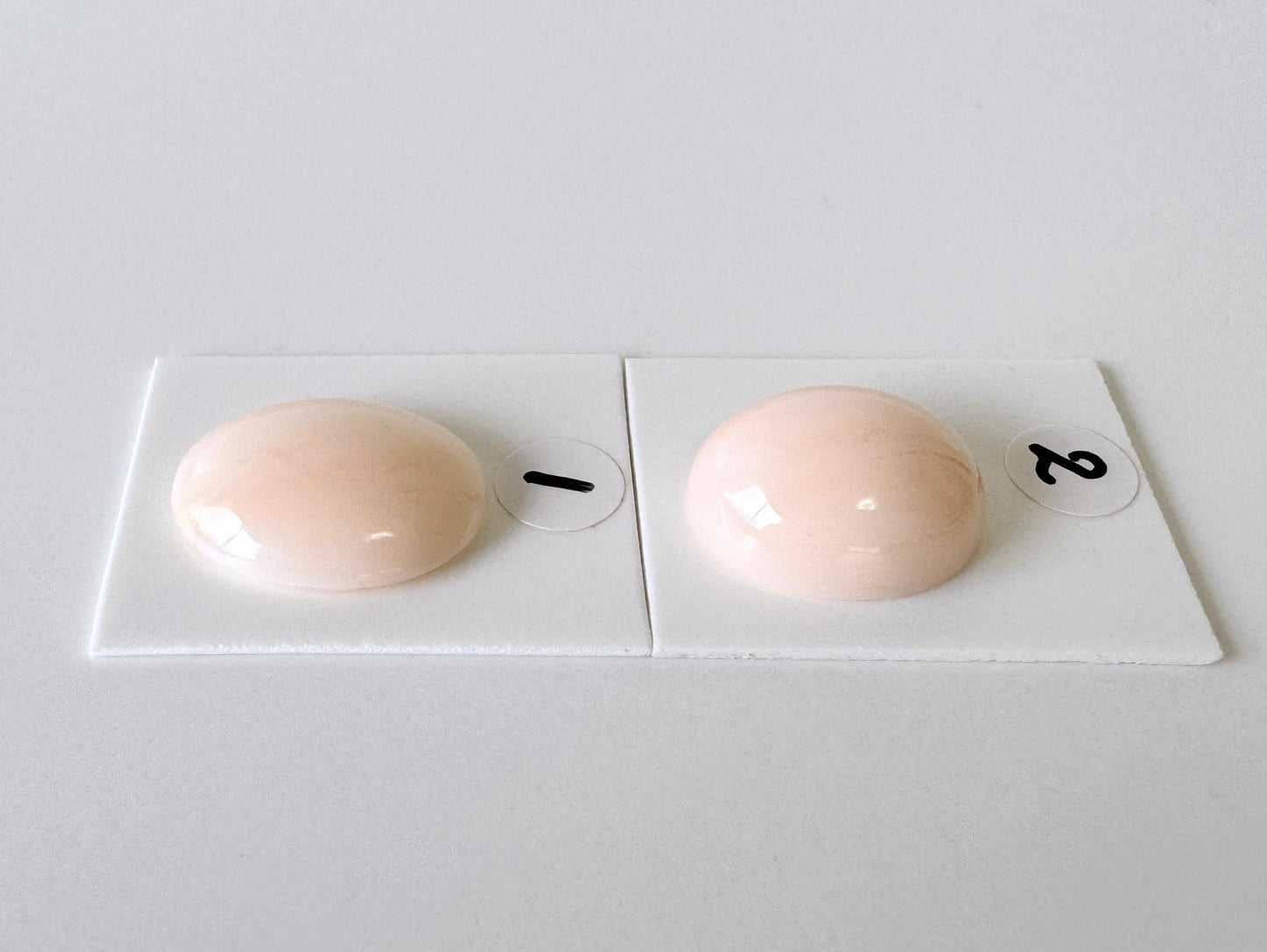 Deep Sea Coral Oval Cabochon: Pink White Natural Gemstone, Genuine Coral, Jewelry Supplies | 19.3x15.1mm, 17.6x14.8mm, Japan Made