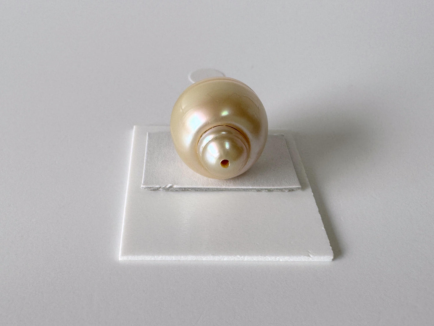 South sea pearl 18.4x15.3mm, Natural Gold Color, Half-Drilled Pear shape loose, unused vintage, Salt water pearl