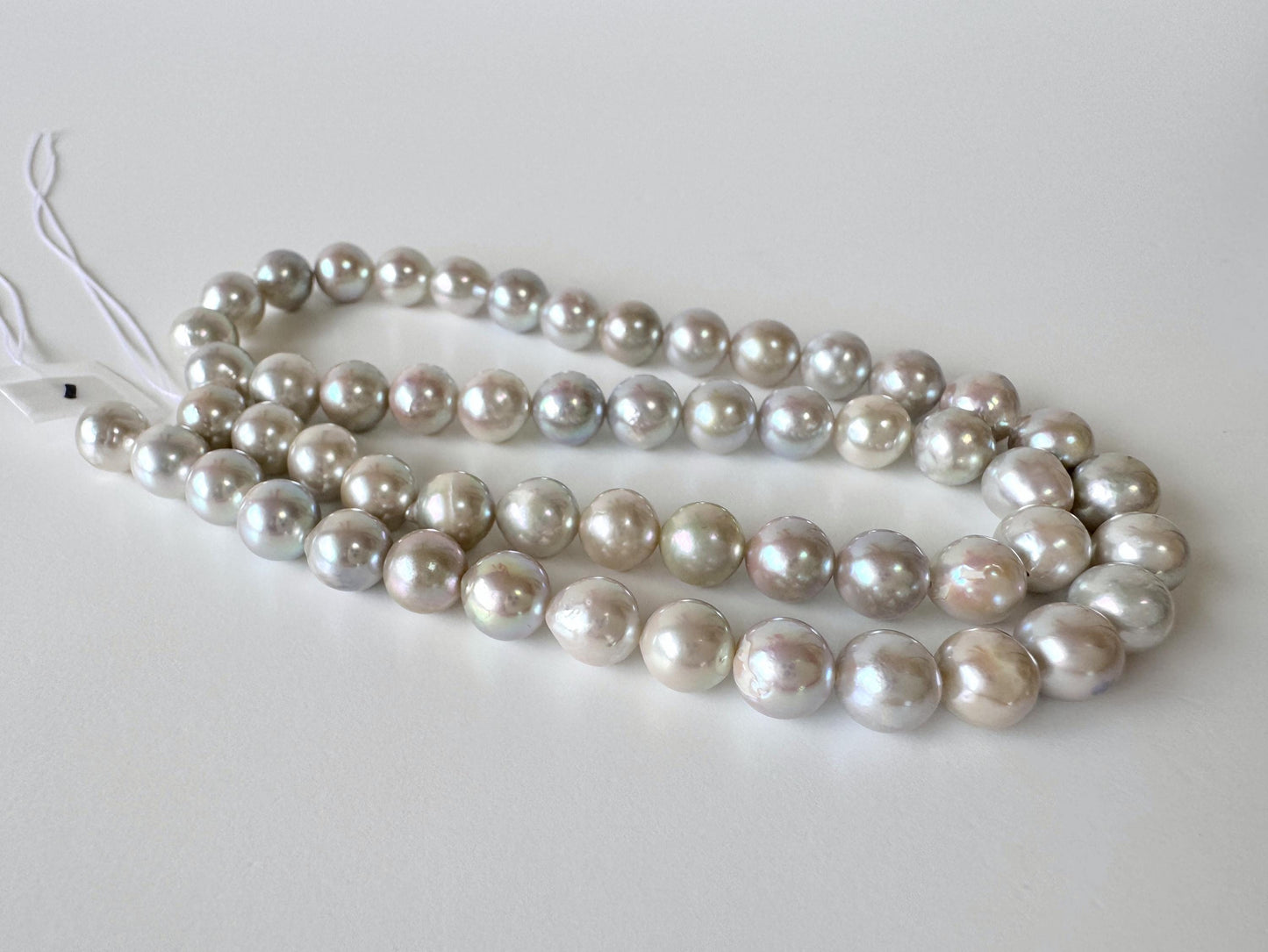 7-7.5mm Japanese Akoya Pearl Beads, Blue/Silver color pearl (Cobalt treated), Genuine Salt water Akoya Pearl, Full Strand, 40cm , 15.7"