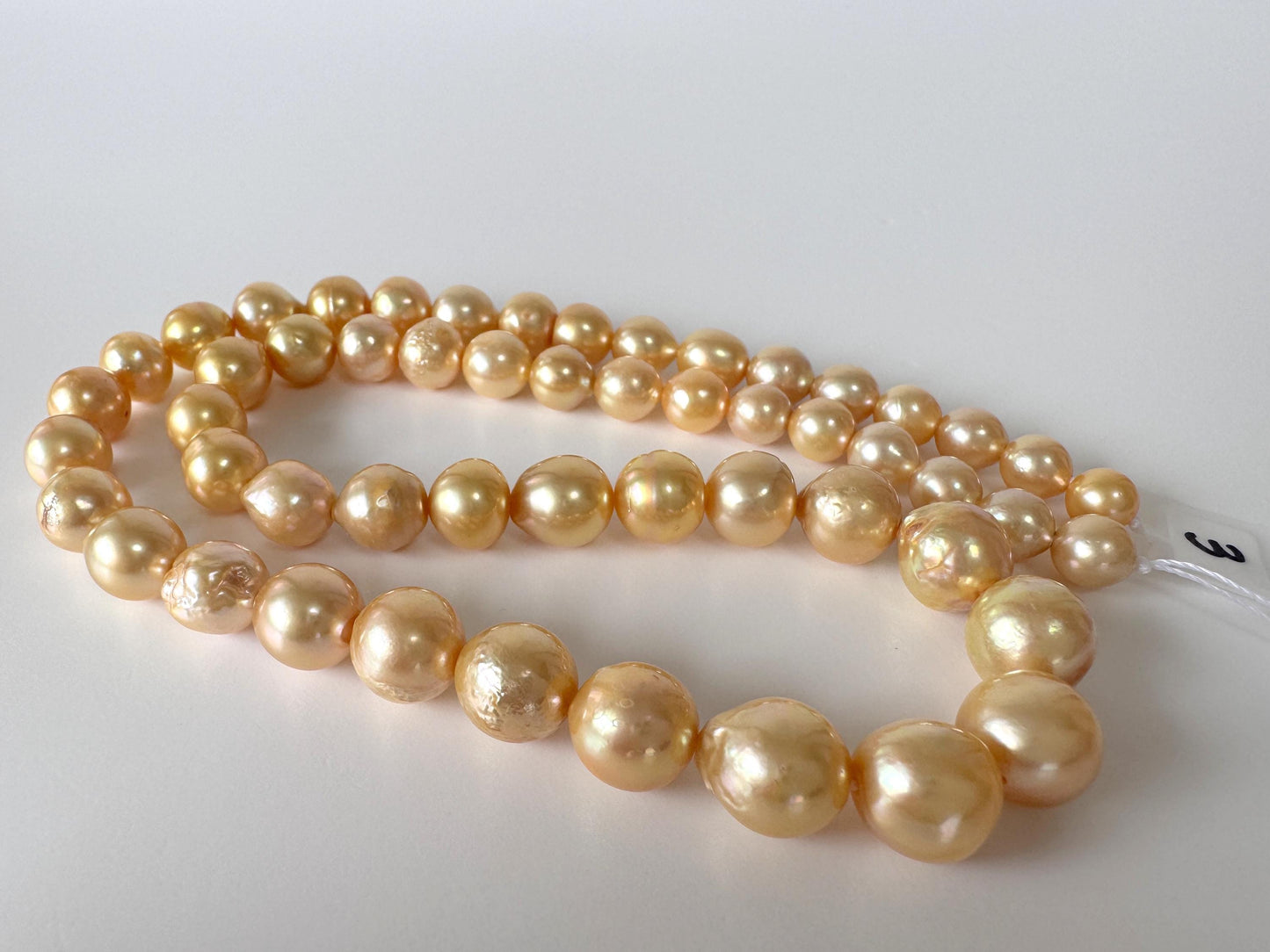 Japanese Akoya Golden Pearl Beads: Approx. 6-10mm Semi-Baroque, Color Treated | Full Strand 42cm, Saltwater Cultured Pearls