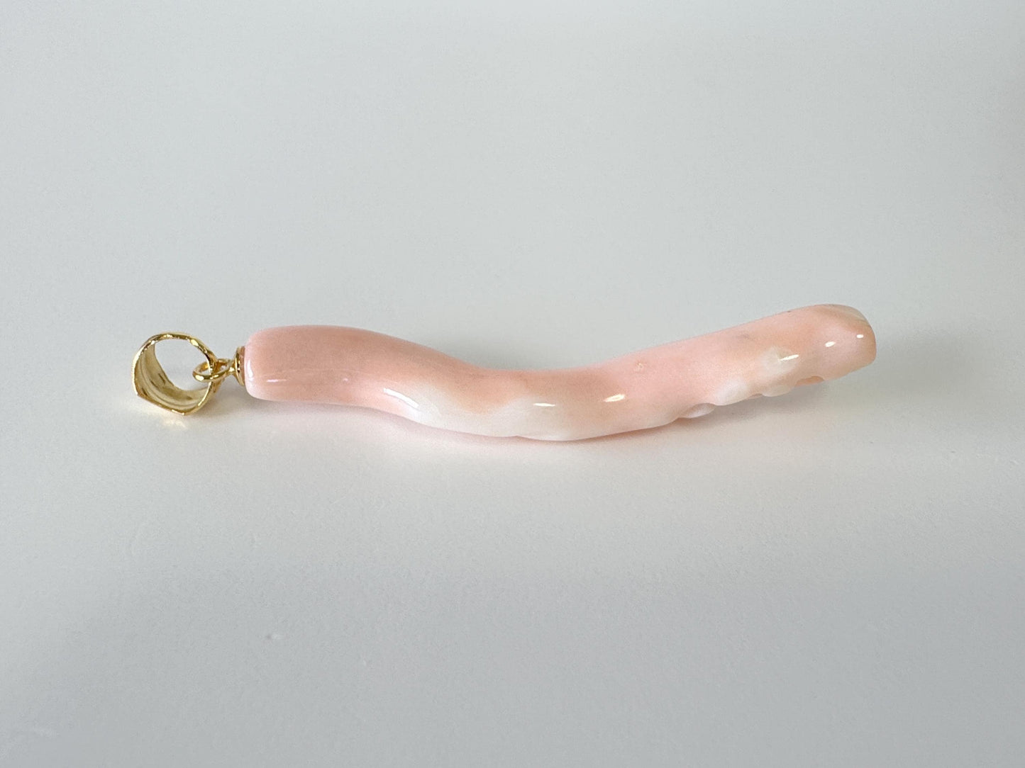 Natural Deep Sea Coral Branch Pendant, 45mm, Natural Pink/Orange color coral branch pendant, Silver (Gold-Plated) bail