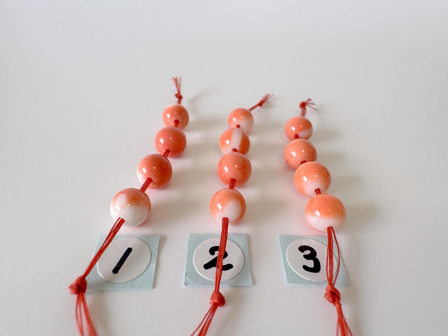 6.3-6.9mm Full-hole Natural Momo Coral Semi-Round Loose, Orange coral, set of 4 pieces, natural color, price per set, For jewelry making