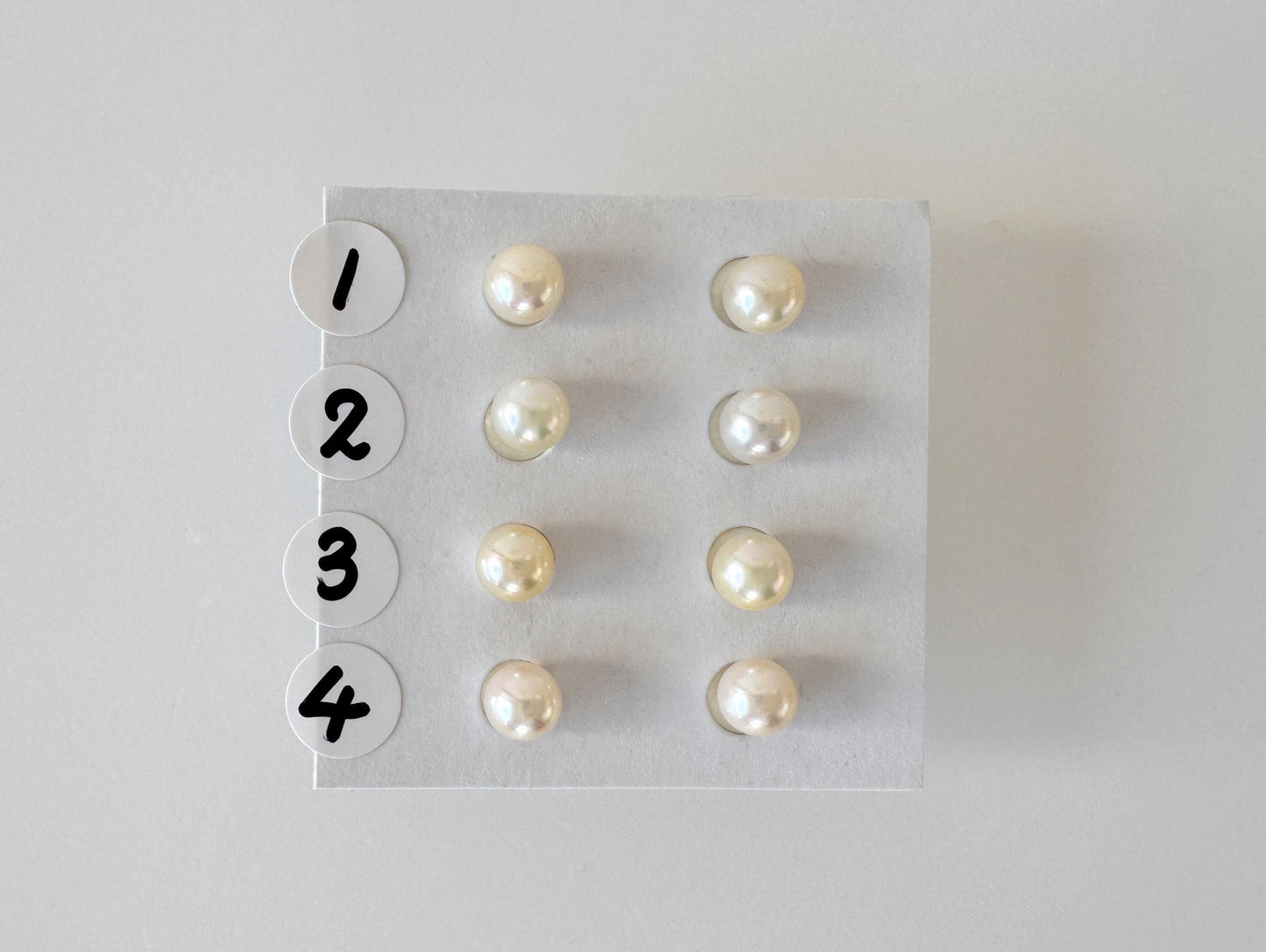 Akoya Pearl Stud Earrings: White/Off-White 5-5.5mm Pearls - Japanese Cultured, Silver 925, Saltwater Origin