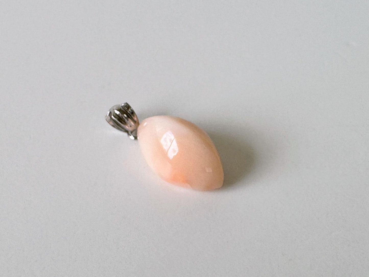 Coral Pendant Unique Shaped Natural Deep Sea Coral: Pink / Angel Skin Tones, German Silver  (Nickel Silver) Bail (15.7x9.4mm, Jewelry)