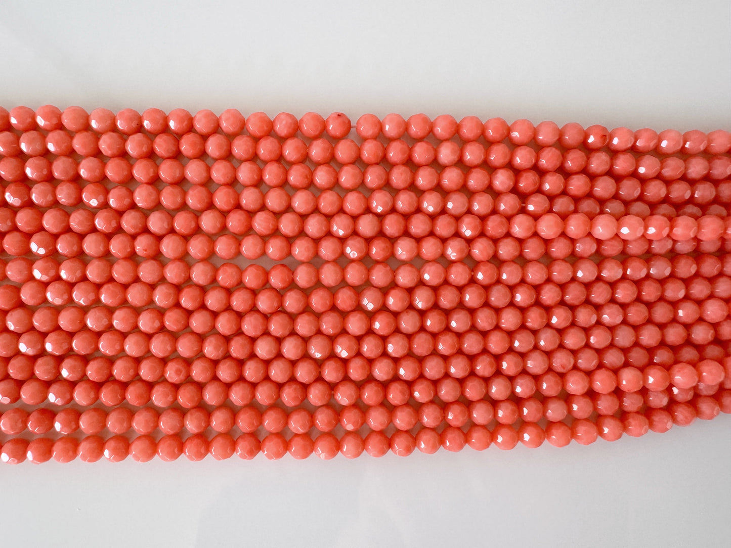 Pink bamboo coral 4mm faceted beads strands, cut beads strands, 15.7inches,40cm, pink sea bamboo, price per strand (colored)