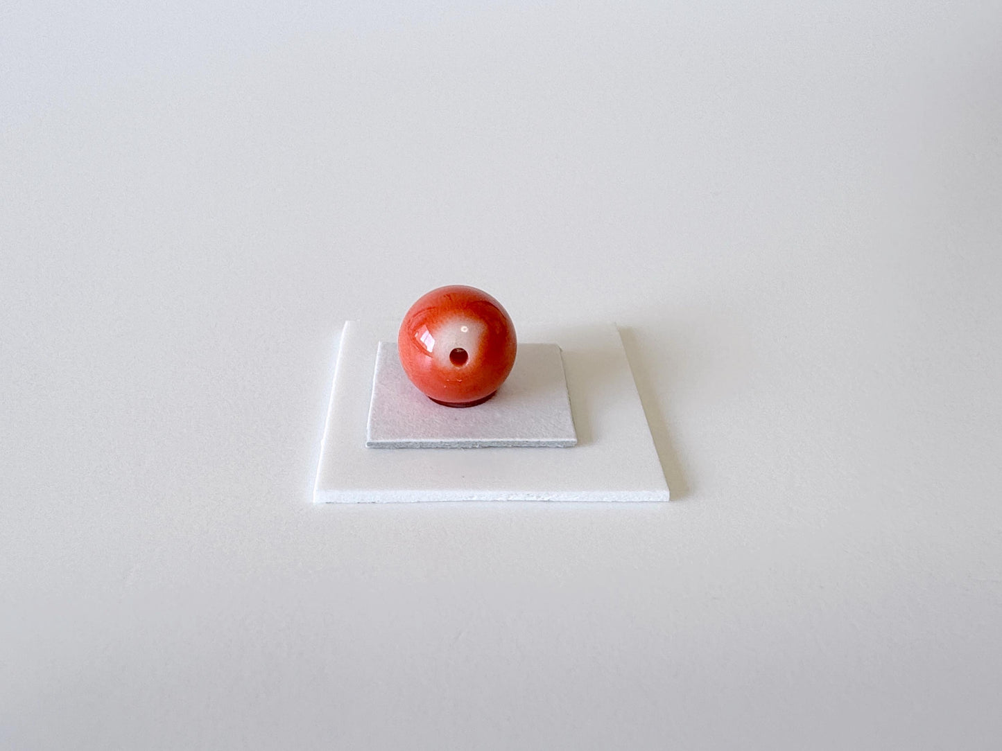 8.7mm Full-hole Natural Momo Coral Round Loose, Orange color coral, Natural color, For jewelry making