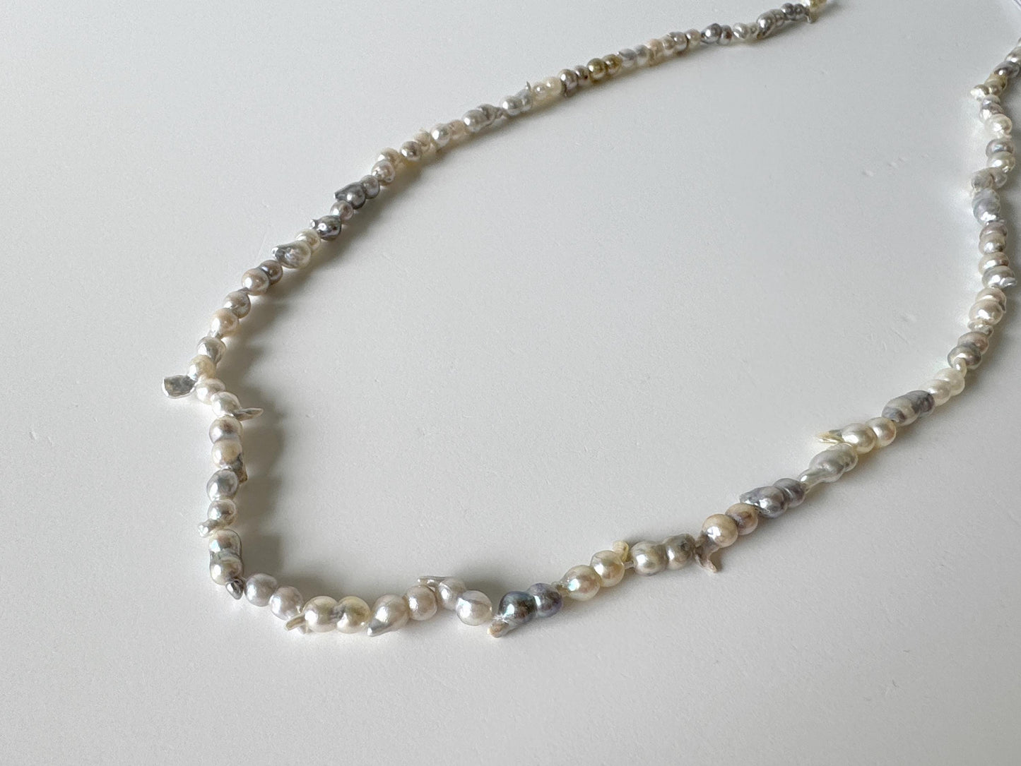 Japanese Akoya Pearl Twin Beads: Natural Blue Silver, 3x6-4x8mm, Cultured Saltwater Pearls | Full Strand 40cm, Genuine Jewelry Supplies
