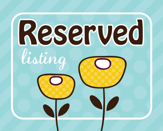 a sign that says reserved listing with two flowers