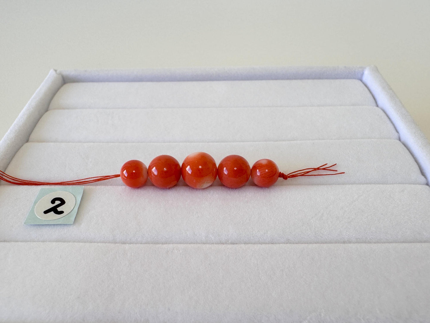 Momo Coral Beads, Orange White (Set of 5, 5.7-7.5mm)