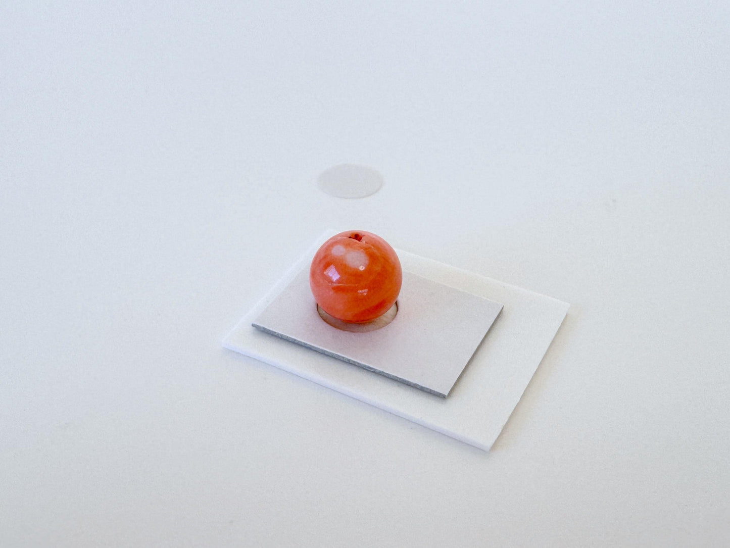 Natural Momo Coral Bead – 8.9mm Orange Round Gemstone Half Drilled for Jewelry Making