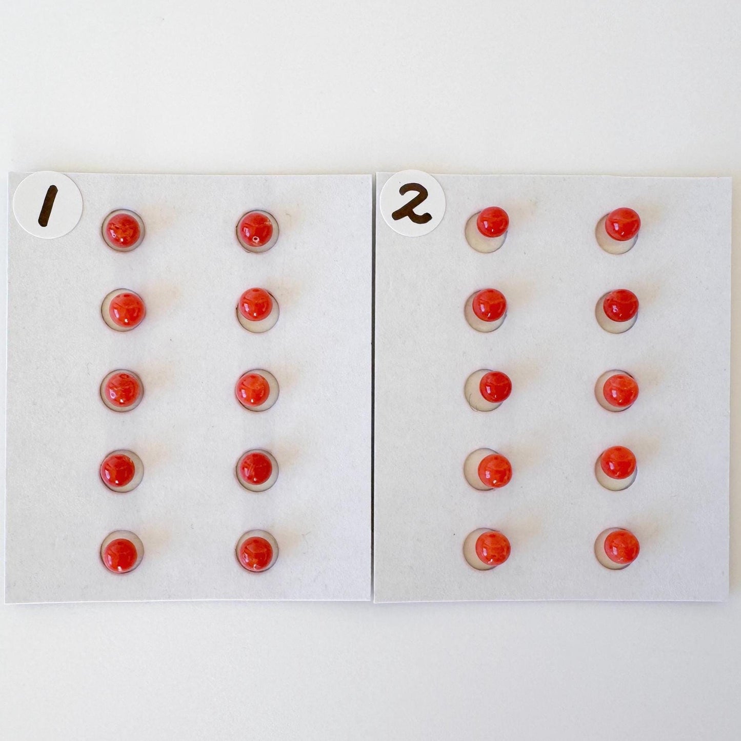 Mediterranean Red Coral Beads, Round Loose 10 Pcs Set (3.7-4mm, Half-Drilled)