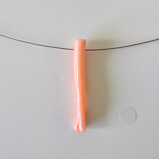 Deep Sea Coral Branch Natural Pink Orange: Genuine Precious Coral Material (41mm, Side Hole, Jewelry Use)