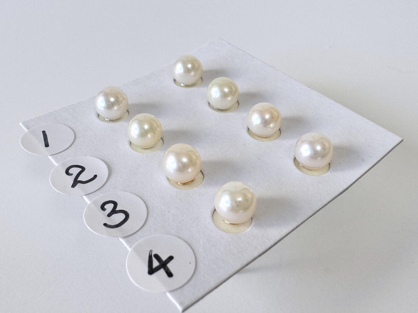 Akoya Pearl Stud Earrings: White/Off-White 5-5.5mm Pearls - Japanese Cultured, Silver 925, Saltwater Origin
