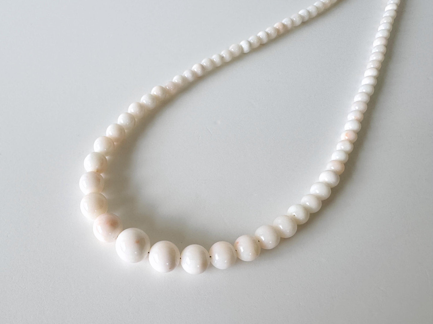 Natural Coral Strand Beads: Midway Deep Sea White/Very Slightly Light Pink, 3.7-9.3mm, 16in, Jewelry Making Supplies | Organic Gemstone