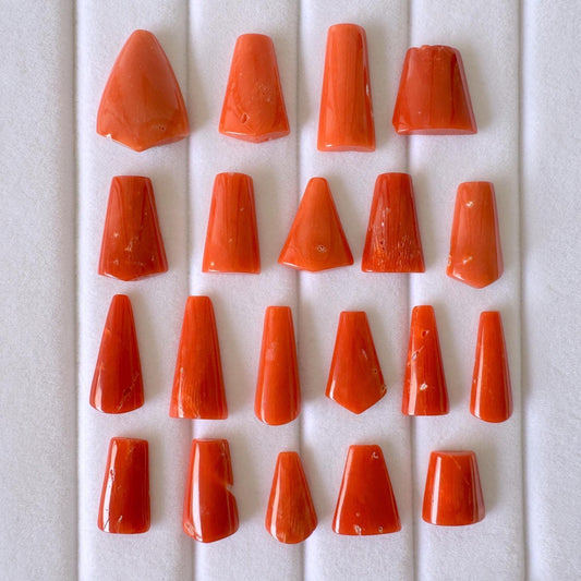 Natural red Mediterranean coral loose natural shape, For jewelry making, Natural color, Value Priced Pack for Defects