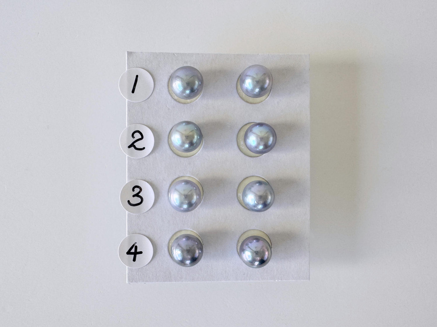 Japanese Akoya Pearl Stud Earrings, Blue Silver Treated (7mm, Titanium Posts, Saltwater Cultured)