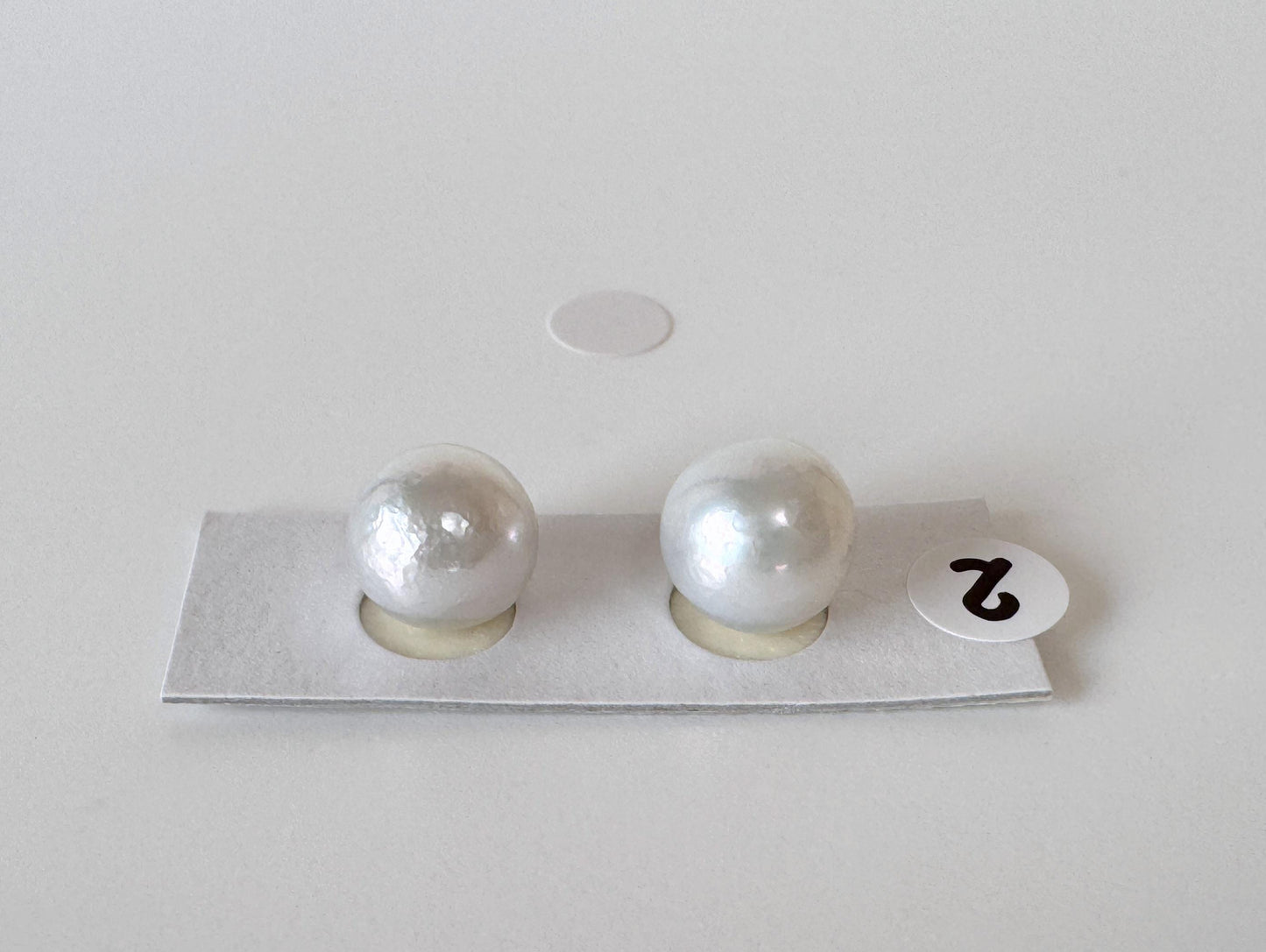 9.5mm Japanese Akoya Pearl Pair: Natural Light Blue Color, Half-Drilled