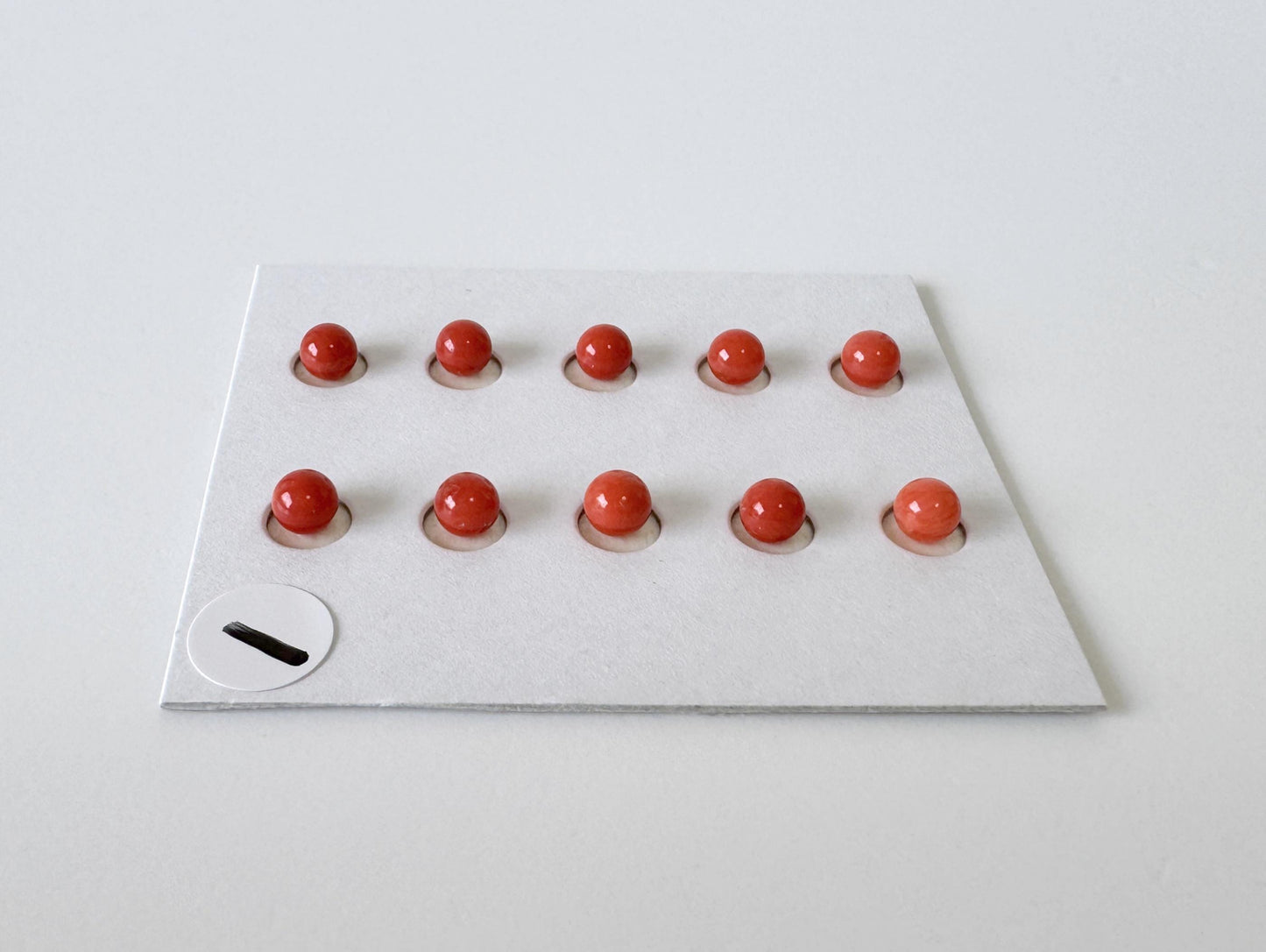 Mediterranean Red Coral Round Loose: Natural Gemstone Beads for Jewelry Making (3.7-4mm, Half-Drilled Hole, Set of 10)