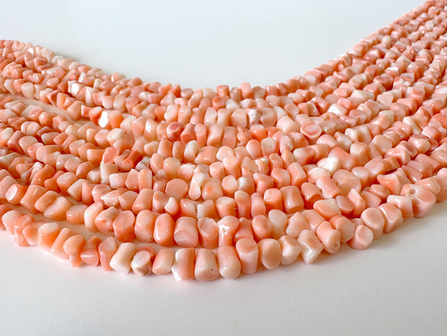 Natural Coral Strand - Pink/Orange Deep Sea Branch - Genuine Coral Beads, 15.7 Inch Length, Jewelry Making Supplies