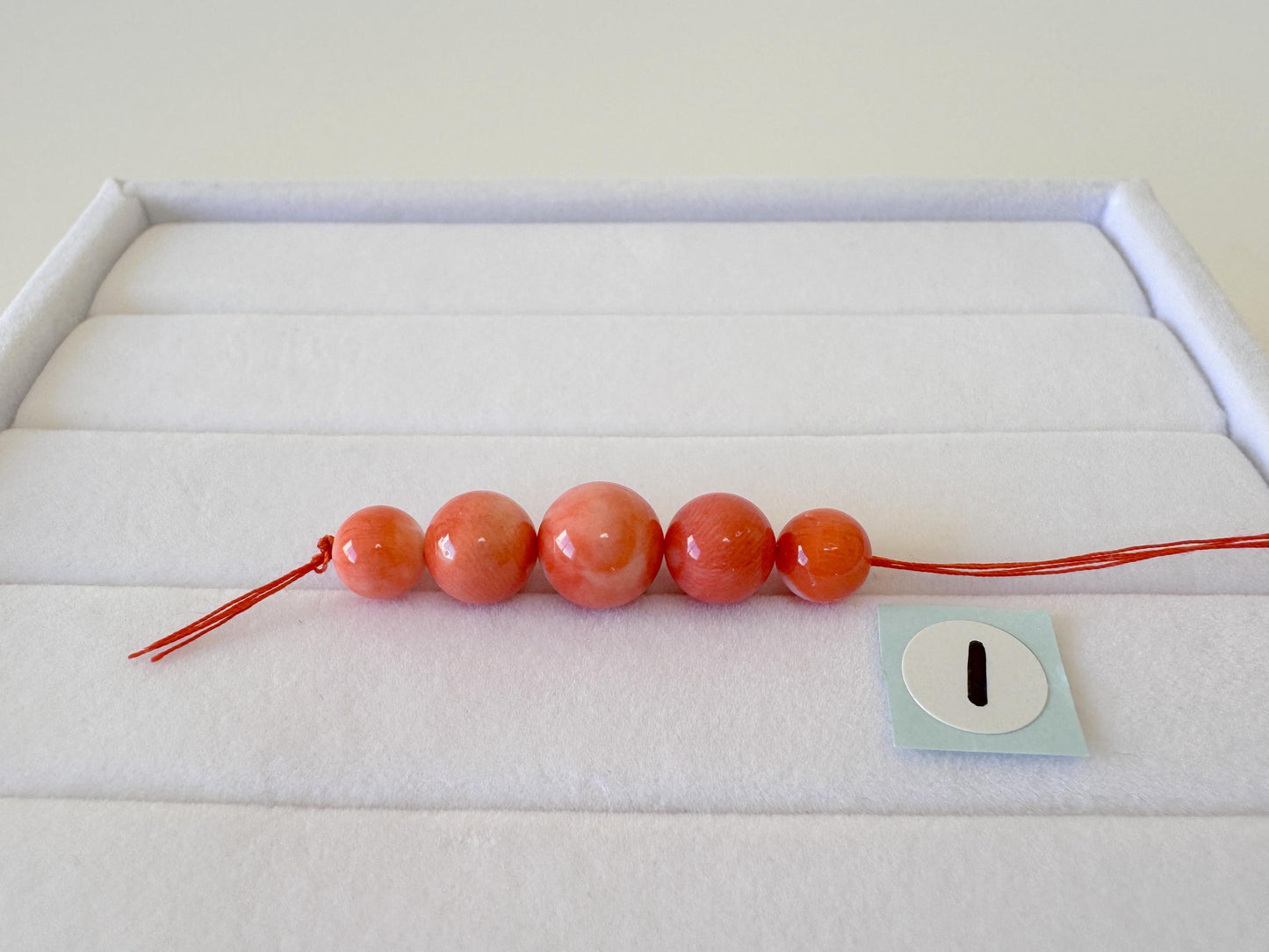 Momo Coral Beads, Orange White (Set of 5, 5.7-7.5mm)