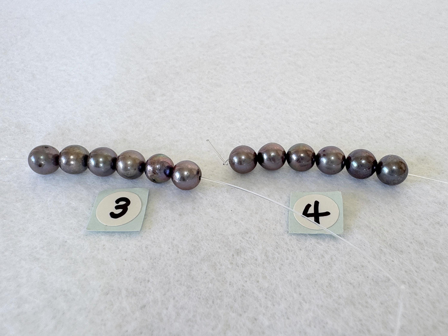 6 Pieces Short Strand of Japanese Peacock Black Akoya Pearl Beads, 5.7-5.9mm, Genuine Akoya Pearl, Cultured in Sea Water