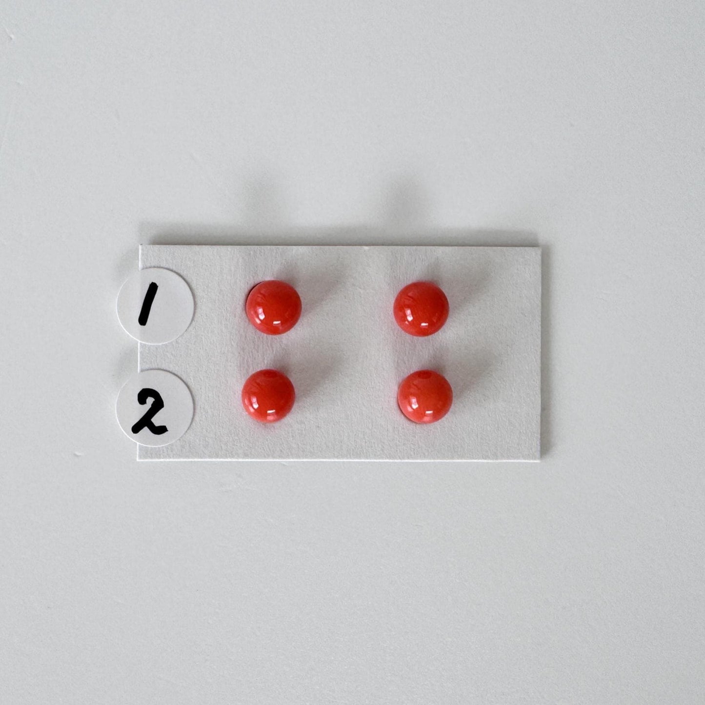 Natural Mediterranean Red Coral Round Loose 5.5-5.7mm with half-drilled hole, for Jewelry Making, Natural Color, Price per Pair