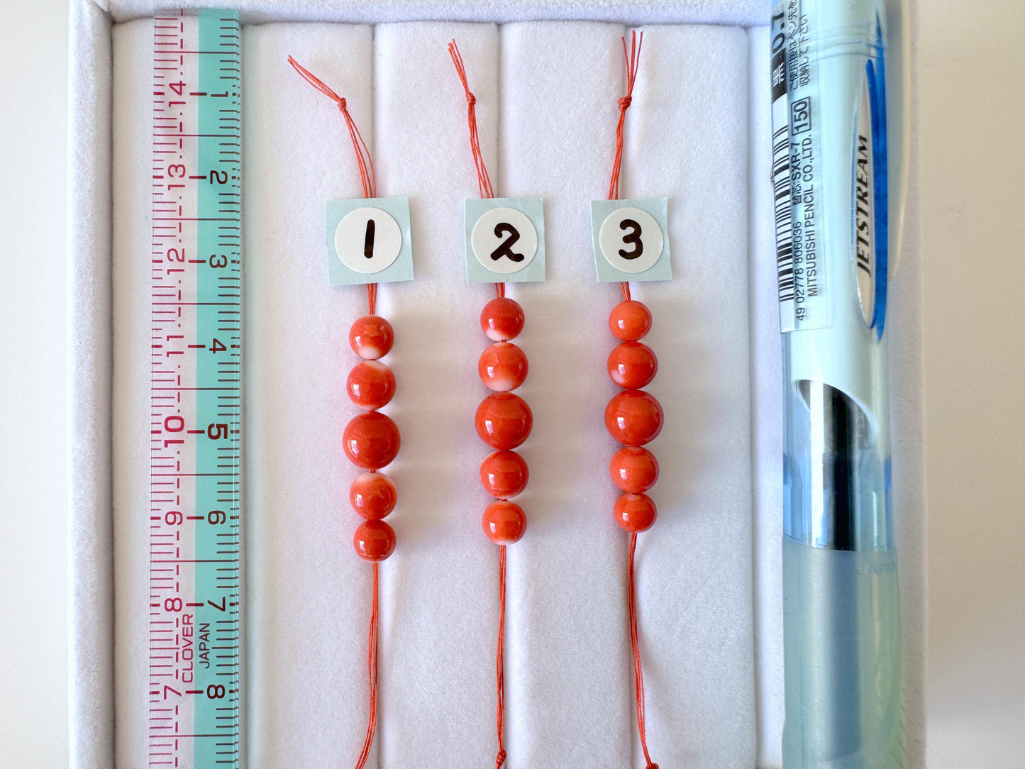 Momo Coral Beads, Orange White (Set of 5, 5-6.7mm)